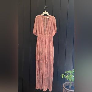 Honey Punch sheer maxi with built in shorts